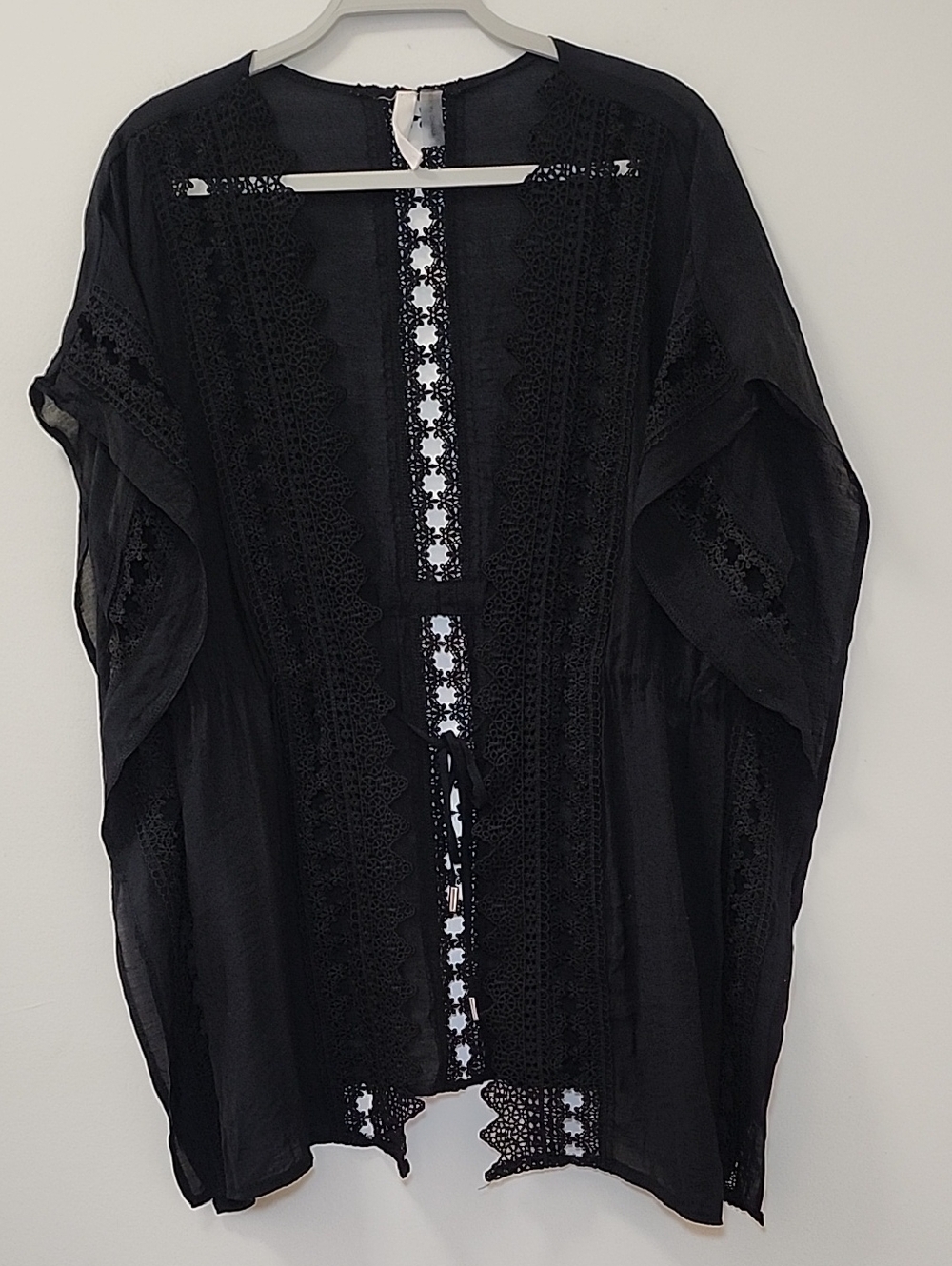 ELAN Vivi crochet Cover Up tie front boho slouchy women’s Lace Sz Small/ Meduim - Picture 4 of 16